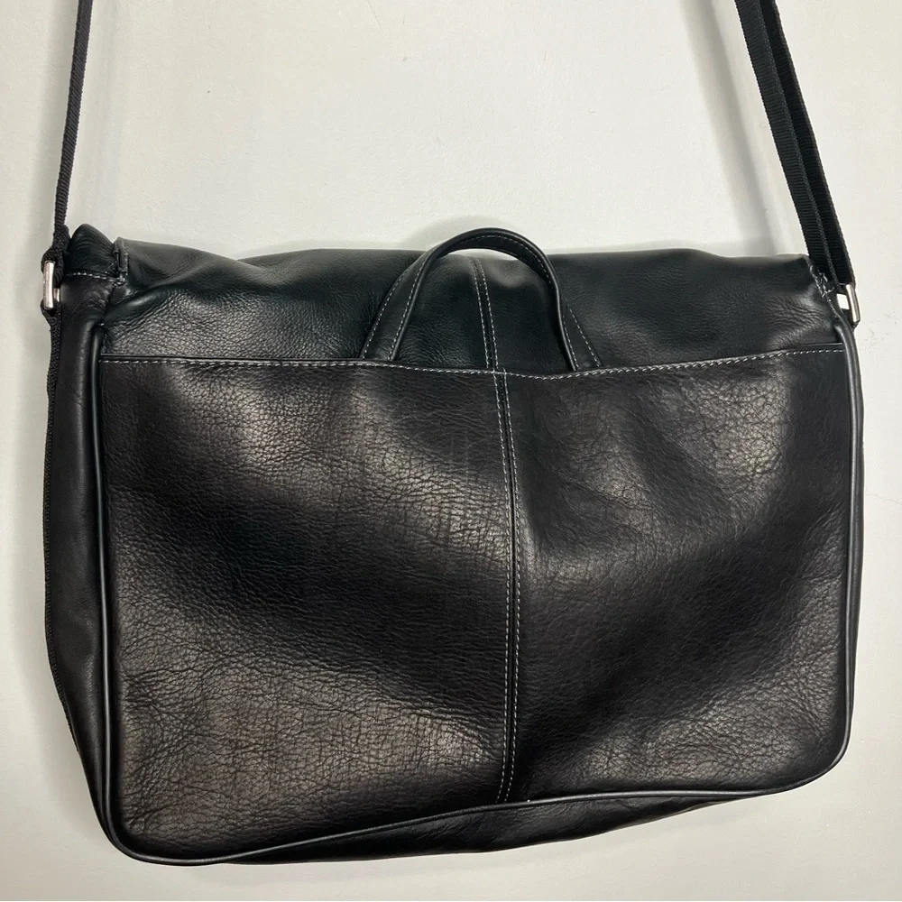 Reaction Kenneth‎ Cole black leather briefcase laptop bag